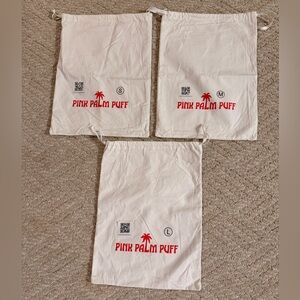 3x Pink Palm Puff Oversized Hoodie Dust Bag 18”x13” NEW